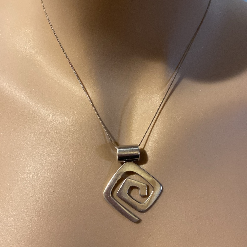 Sterling Silver Boxed Abstract Pendant